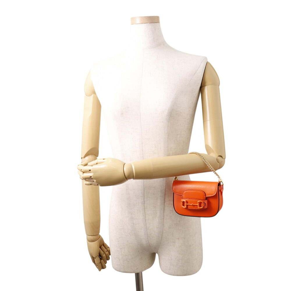 GUCCI Orange Leather Horsebit Shoulder Bag - Picture 4 of 15